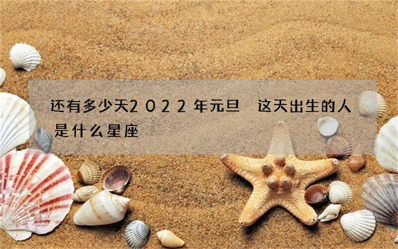 还有多少天2022年元旦 这天出生的人是什么星座